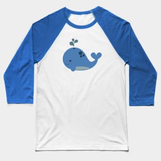 Whale cartoon character Baseball T-Shirt